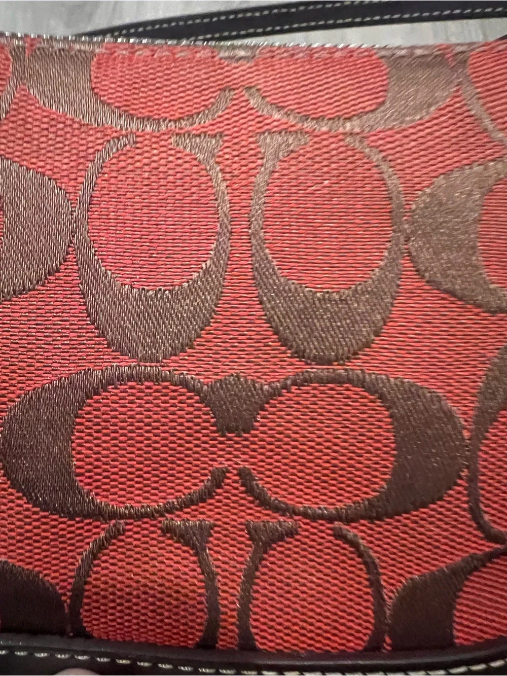 Coach Vintage Y2K Signature Red Brown Leather Mini Demi Shoulder Bag 6094